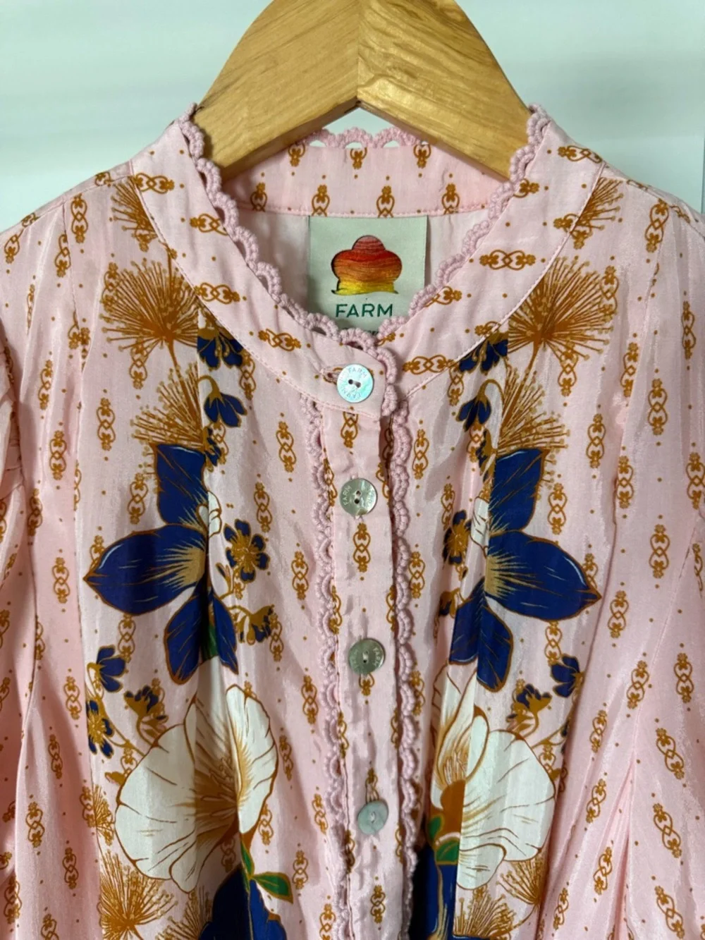 Farm Rio Dream Garden Puff-Sleeve Mini Dress - Picture 6 of 8